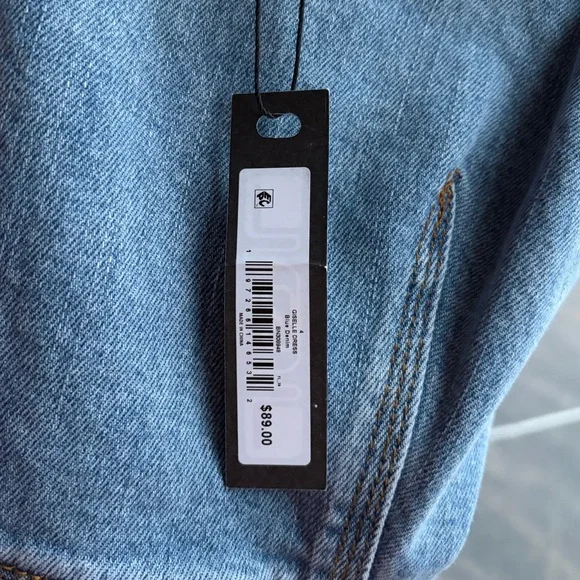 🆕Steve Madden Denim Midi Dress Size 2,4 Blue Jean Bodycon Slit Casual Chic Party - Picture 15 of 16